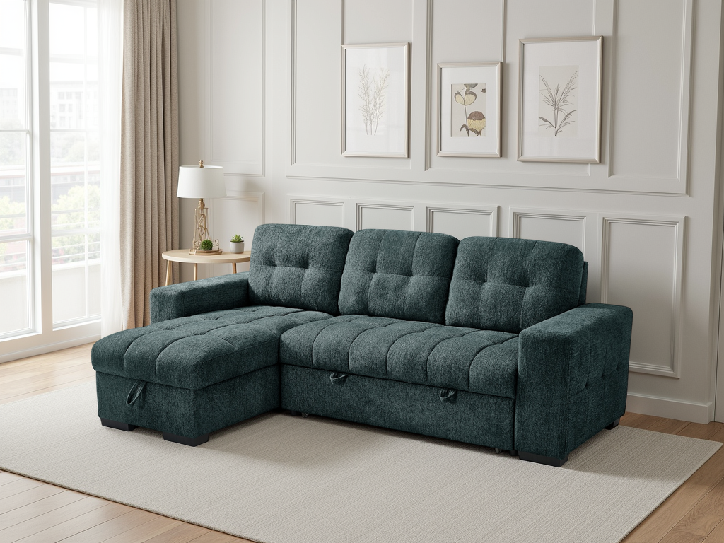 Palermo Corner Sofa Bed in Teal