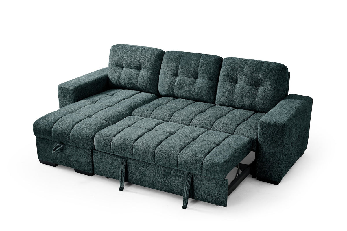 Palermo Corner Sofa Bed in Teal - room setting