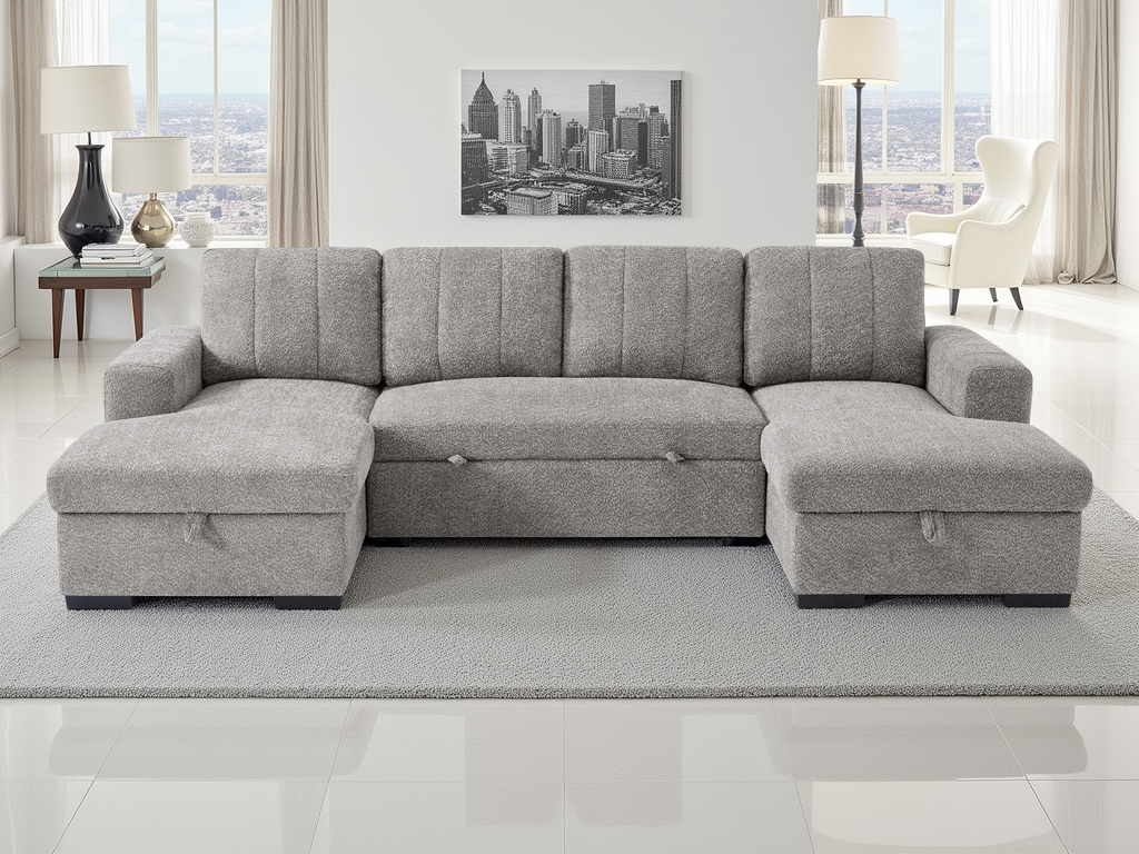 Como Sofa Bed Grey - Front View