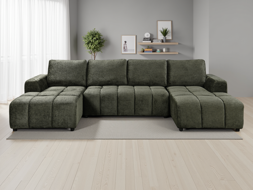 Shanghai Luxury U-Shape Sofa Bed in Green - alternate view