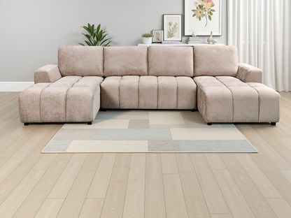 Shanghai Luxury U-Shape Sofa Bed in Beige - alternate view