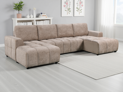 Shanghai Luxury U-Shape Sofa Bed in Beige