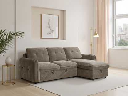 Moscow Corner Sofa Bed in Brown