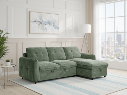 Moscow Corner Sofa Bed in Green
