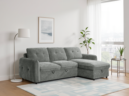 Moscow Corner Sofa Bed in Grey