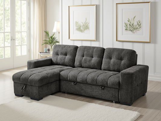 Palermo Corner Sofa Bed in Grey
