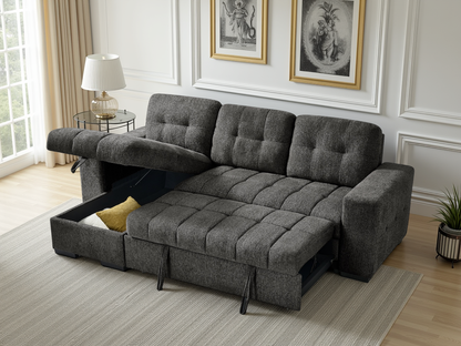 Palermo Corner Sofa Bed in Grey - detail