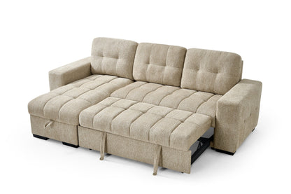 Palermo Corner Sofa Bed in Beige - room setting