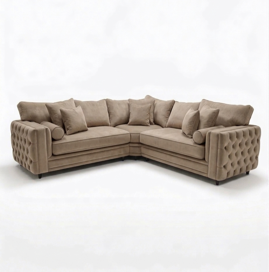 Mayfair Chesterfield Corner Sofa – handmade in Britain by Simple Living UK