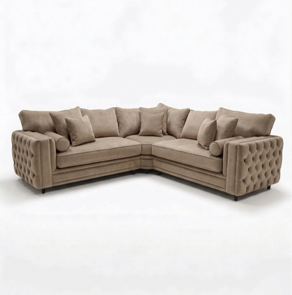 Mayfair Chesterfield Corner Sofa – handmade in Britain by Simple Living UK